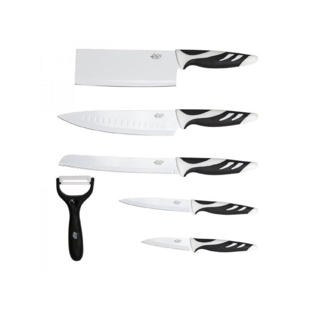 Kit of 6 white Swiss knives